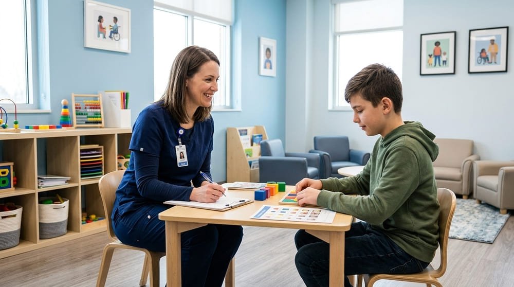 Avaliação do desenvolvimento infantil com profissional de saúde em clínica